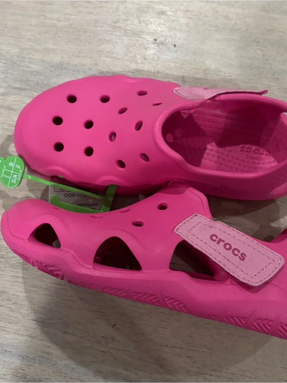 CROCS Kids Hot Pink Vented Clog Sandals